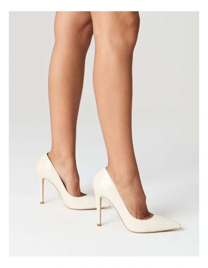 Cicely Stiletto Pumps in Cream White Patent Leather image 2