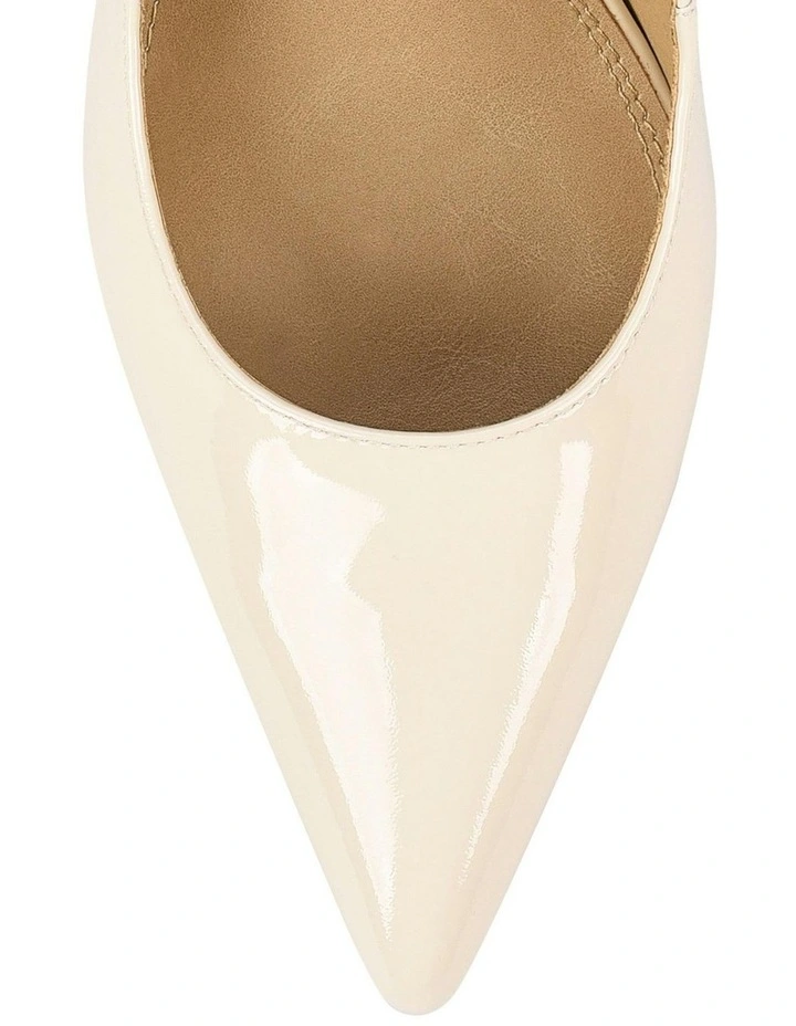 Cicely Stiletto Pumps in Cream White Patent Leather image 5
