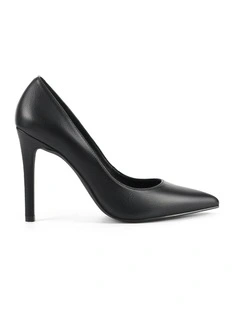 Cicely Stiletto Pumps in Black Leather