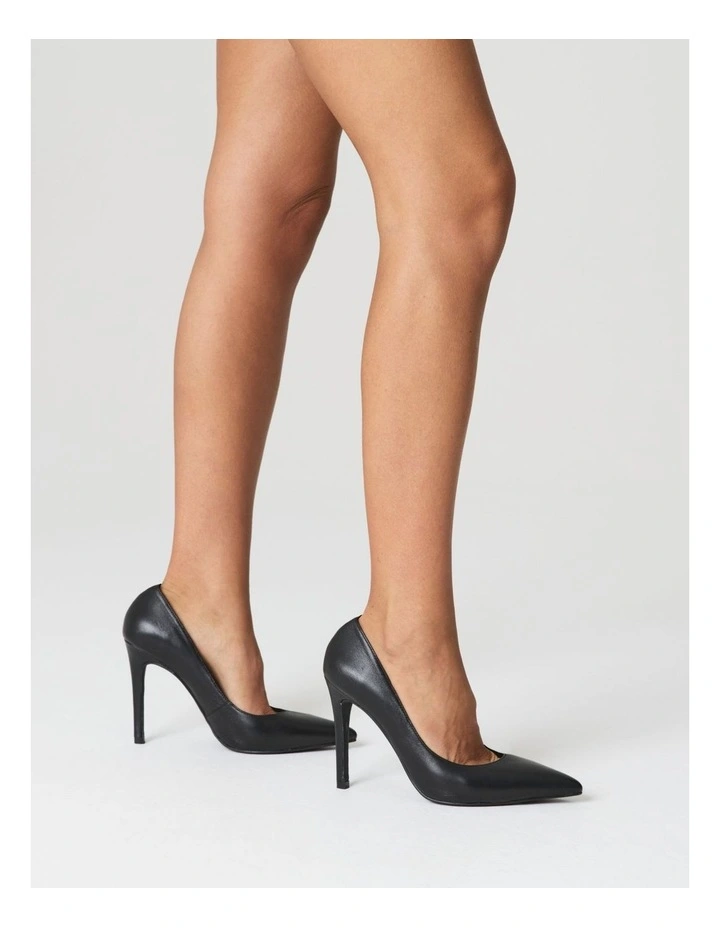 Cicely Stiletto Pumps in Black Leather image 2