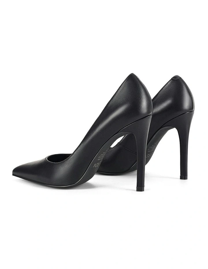 Cicely Stiletto Pumps in Black Leather image 4
