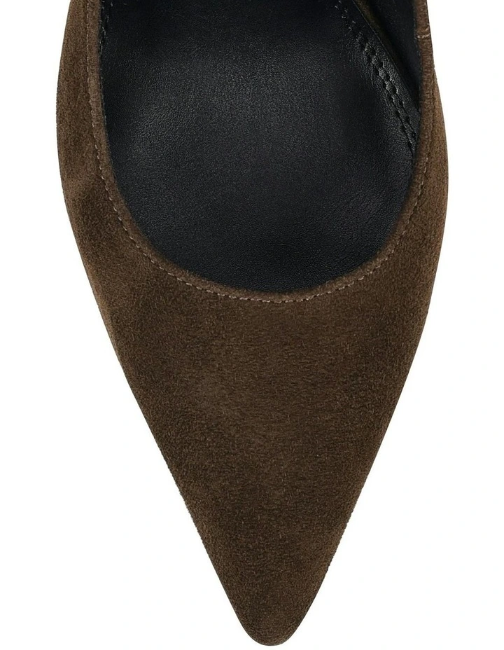 Cicely Stiletto Suede Pumps in Chocolate Brown image 5