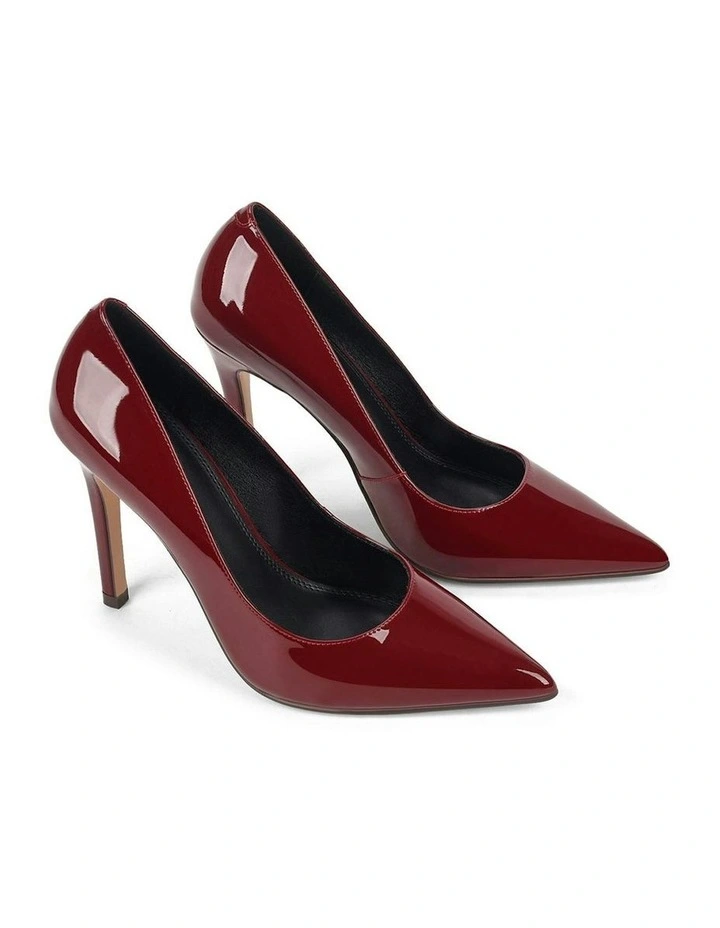 Cicely Stiletto Pumps in Wine Patent Leather image 3