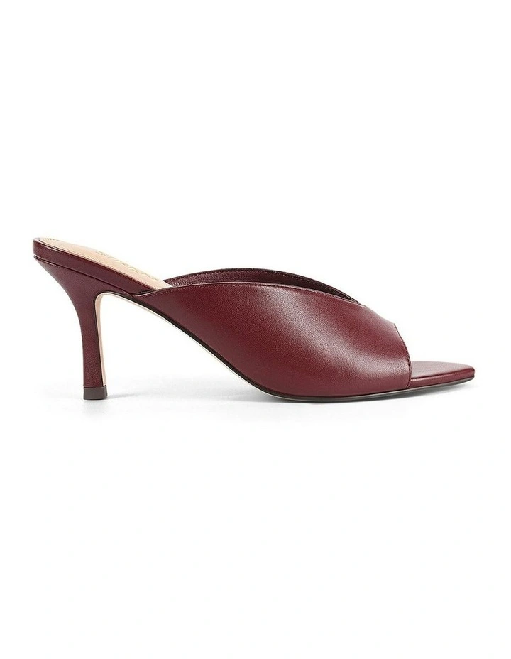 Mabel Point Toe Leather Mules in Wine image 1
