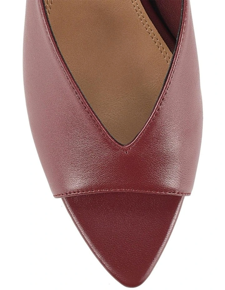 Mabel Point Toe Leather Mules in Wine image 4