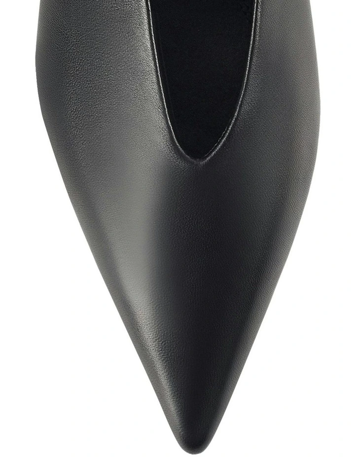 Fly Point Toe Leather Slingback in Black image 5