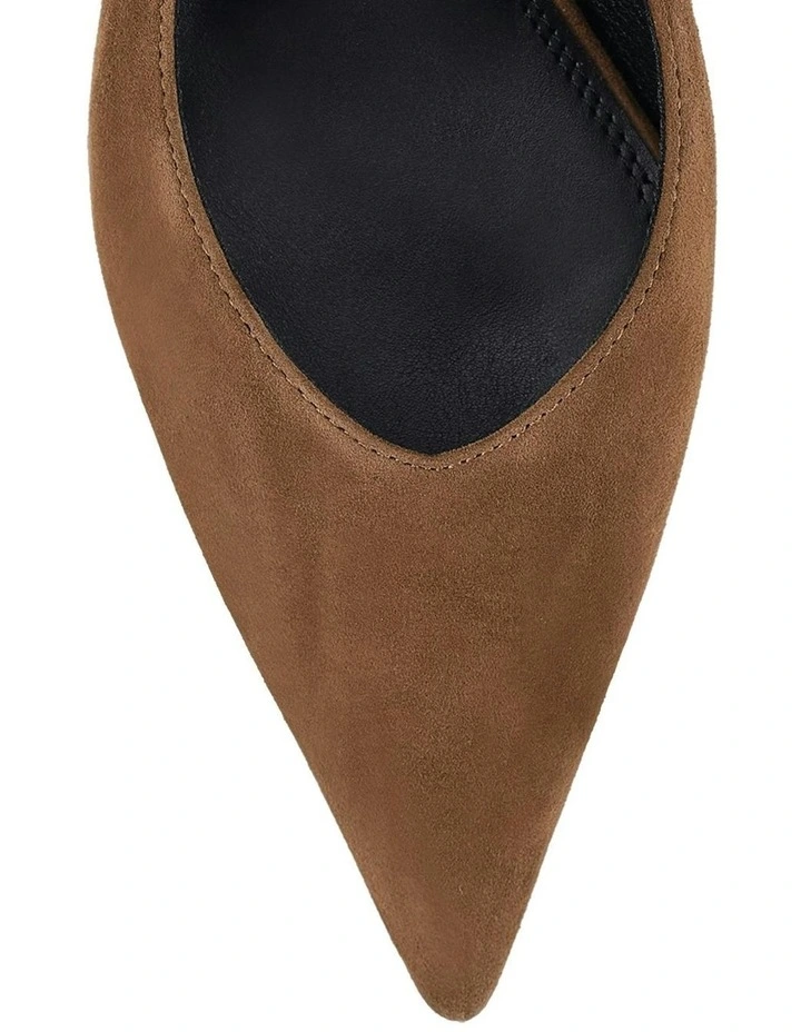 Yankee Slingback Block Heel in Toffee Brown Suede image 4