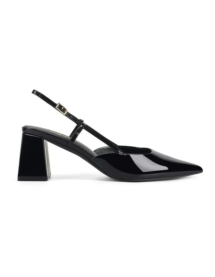 Yasmine Slingback Heels in Black Patent Leather image 1