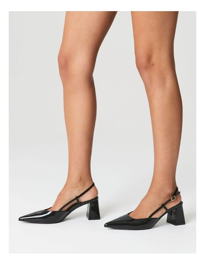 Yasmine Slingback Heels in Black Patent Leather image 2