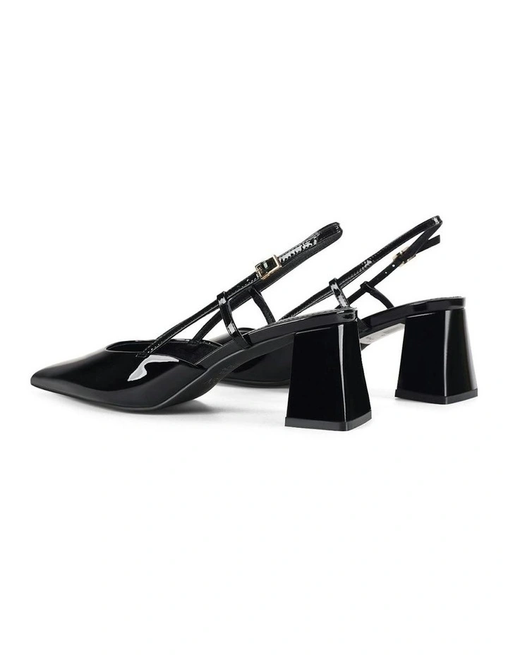 Yasmine Slingback Heels in Black Patent Leather image 3