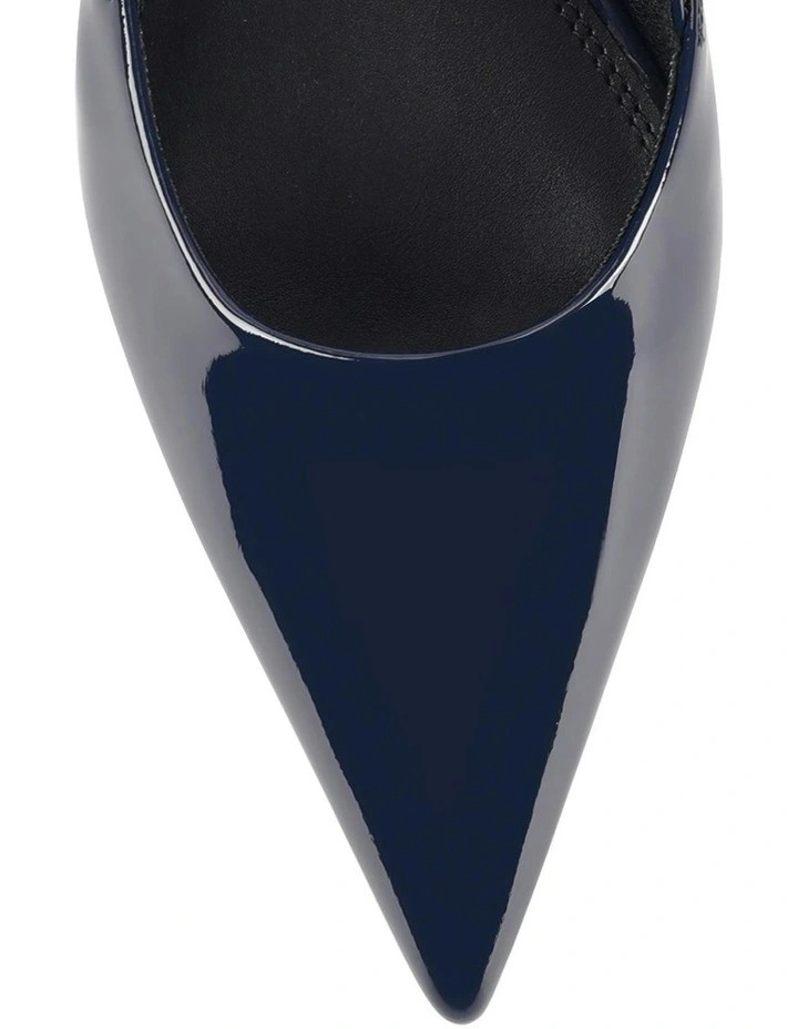 Yasmine Slingback Heels in Navy Blue Patent Leather image 4