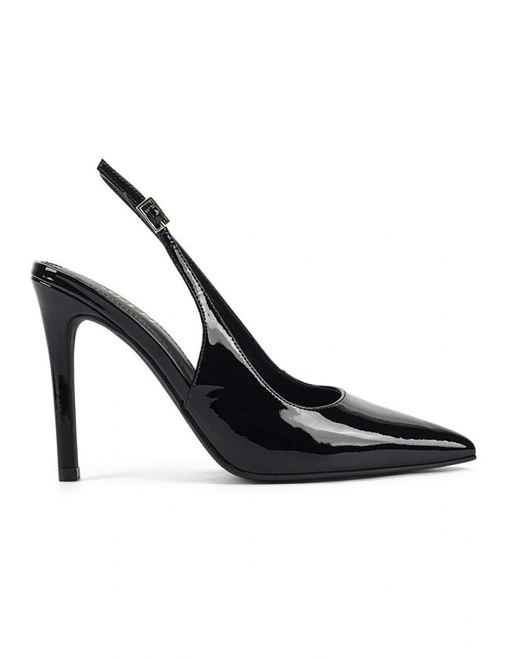 Cilla Stiletto Slingback Heels in Black Patent Leather image 1