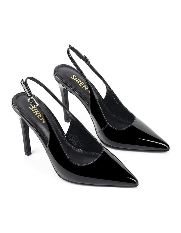 Cilla Stiletto Slingback Heels in Black Patent Leather image 3