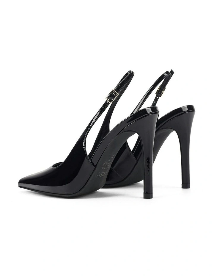Cilla Stiletto Slingback Heels in Black Patent Leather image 3