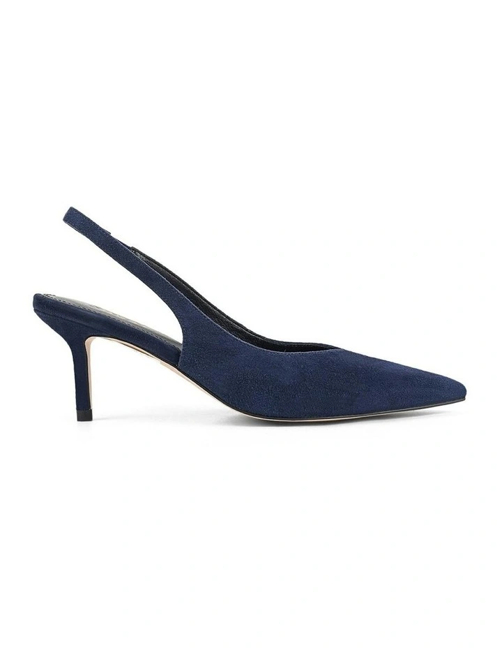 Yory Slingback Kitten Heels in Navy image 1