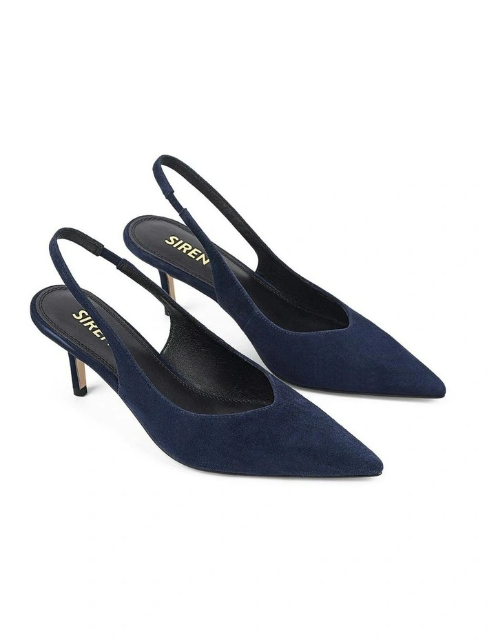 Yory Slingback Kitten Heels in Navy image 2