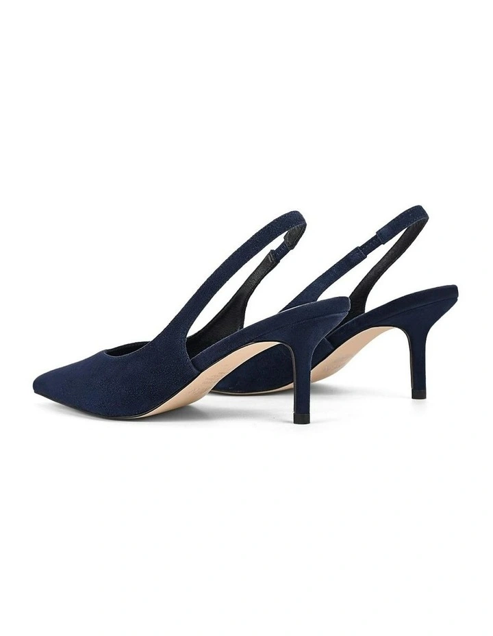 Yory Slingback Kitten Heels in Navy image 3