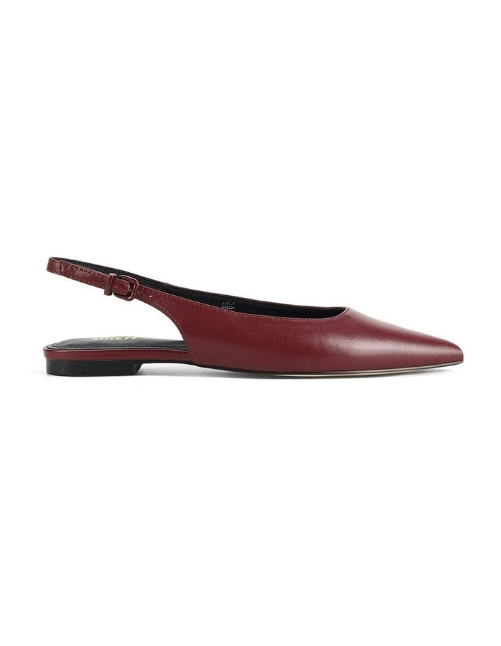Lola Leather Sling Back Flats in Wine image 1