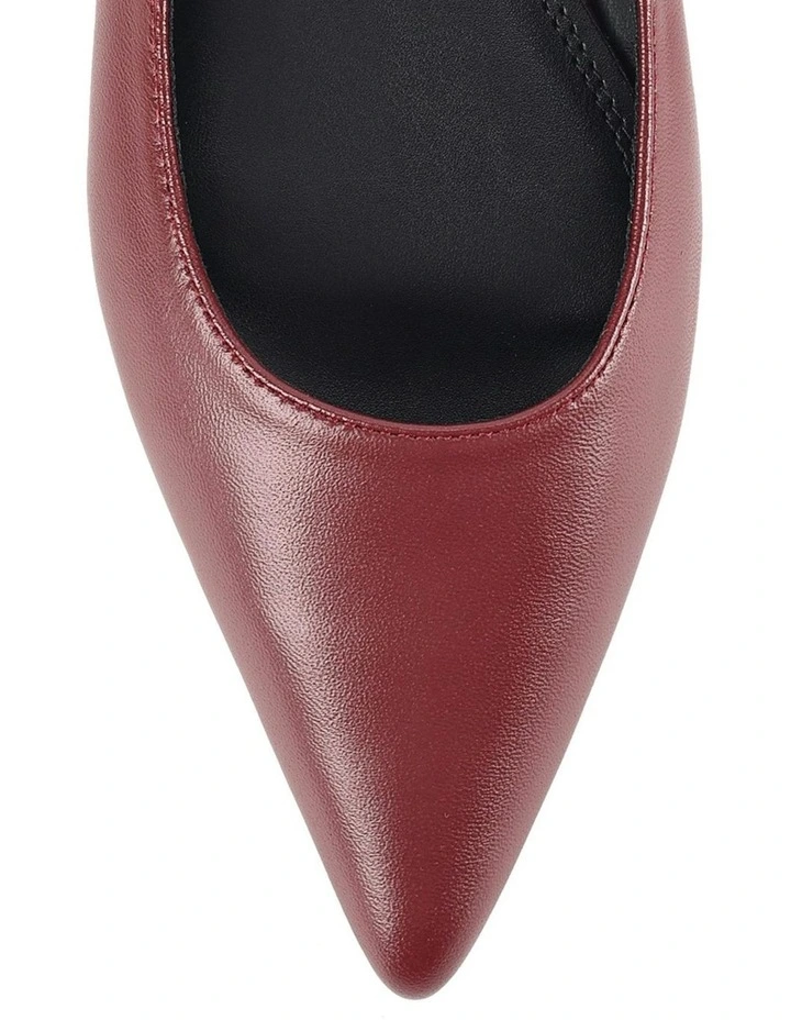 Lola Leather Sling Back Flats in Wine image 4