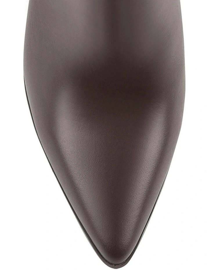 Holly Leather Ankle Boots in Chocolate Brown image 4