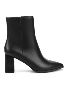 Holly Leather Ankle Boots in Black