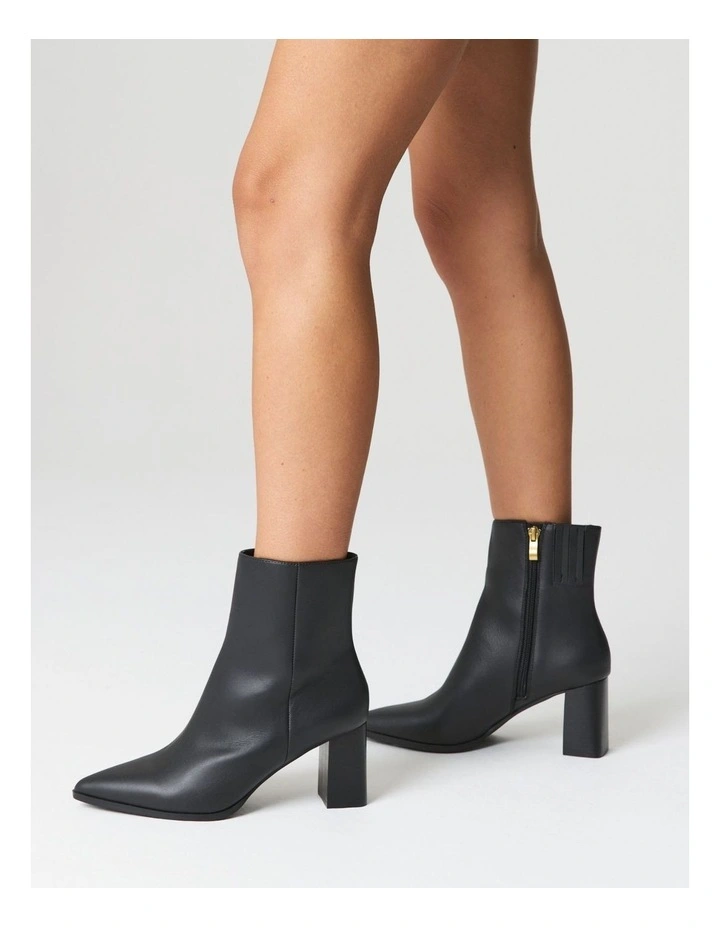 Holly Leather Ankle Boots in Black image 2