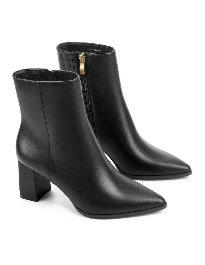 Holly Leather Ankle Boots in Black image 2