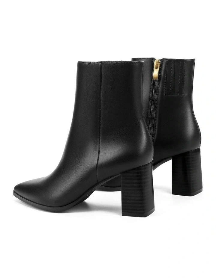 Holly Leather Ankle Boots in Black image 3