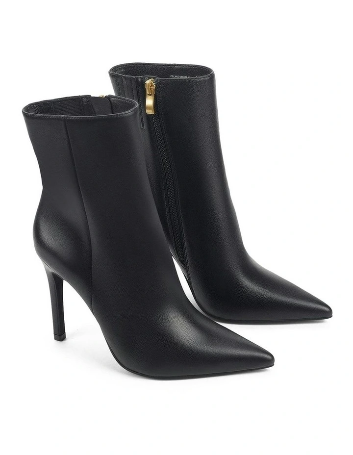 Celine Leather Ankle Boots in Black image 3