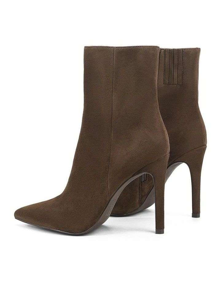 Celine Suede Ankle Boots in Chocolate Brown image 4