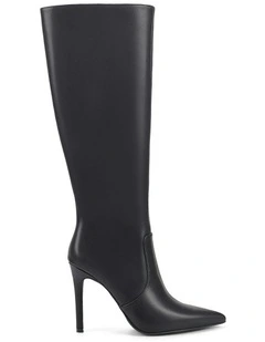 Celeste Leather Long Boots in Black