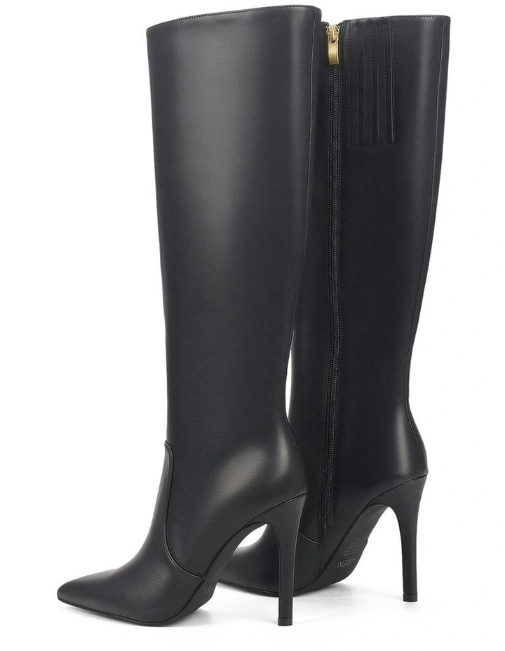 Celeste Leather Long Boots in Black image 3
