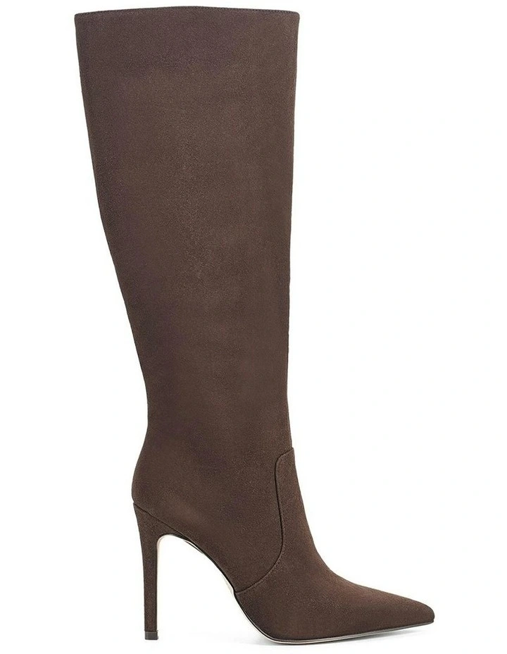 Celeste Suede Long Boots in Chocolate Brown image 1