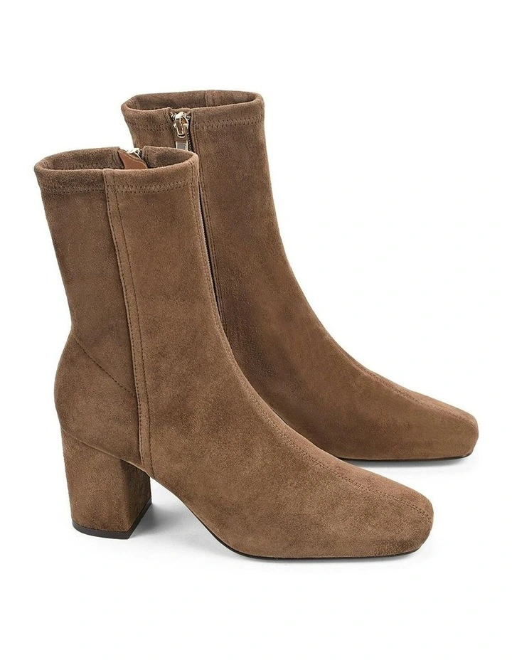 Emily Suede Ankle Boots in Toffee Brown image 2