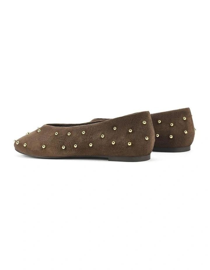 Tamsin Suede Ballet Flats in Chocolate Brown image 4