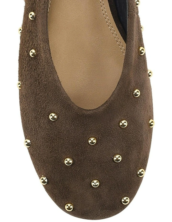 Tamsin Suede Ballet Flats in Chocolate Brown image 4