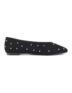 Tamsin Suede Ballet Flats in Black