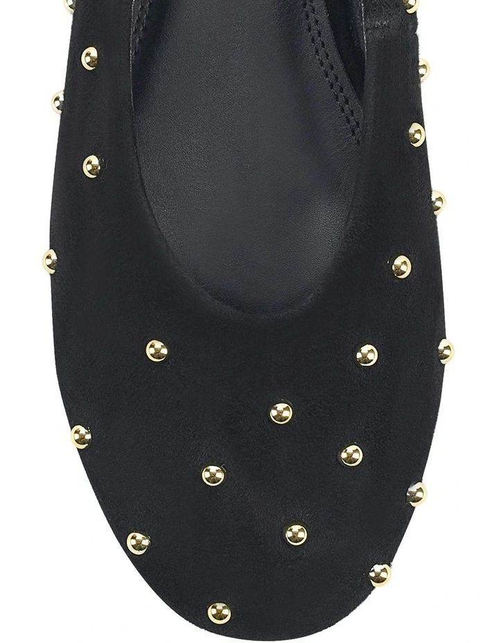 Tamsin Suede Ballet Flats in Black image 4
