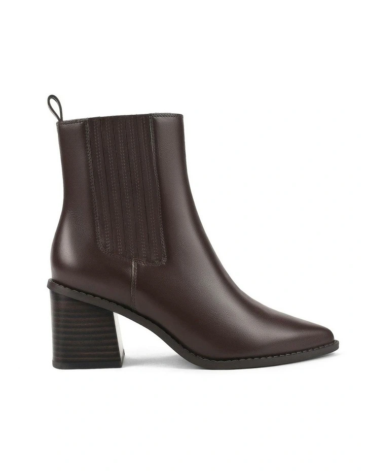 Leather Dorothy Ankle Boots in Chocolate Brown image 1