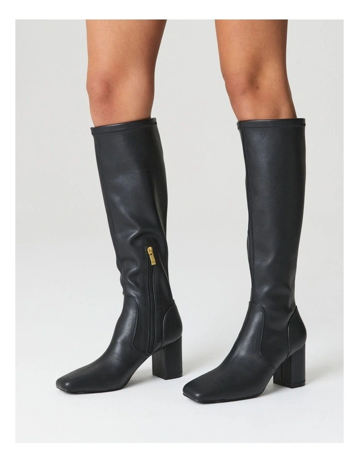 Emma Long Boots in Black Stretch image 2