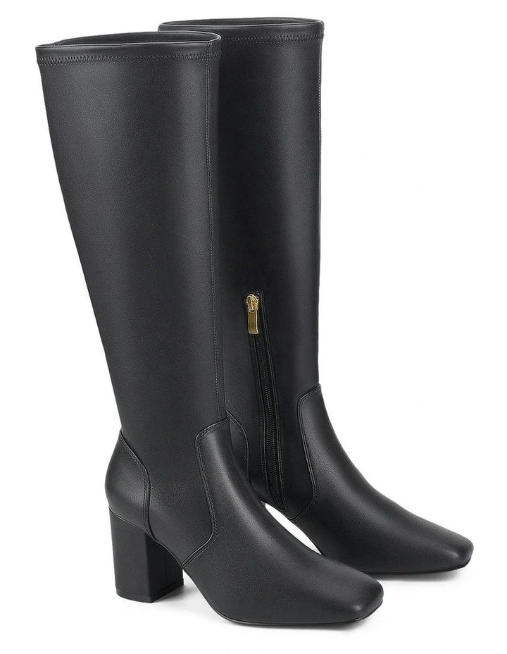 Emma Long Boots in Black Stretch image 3