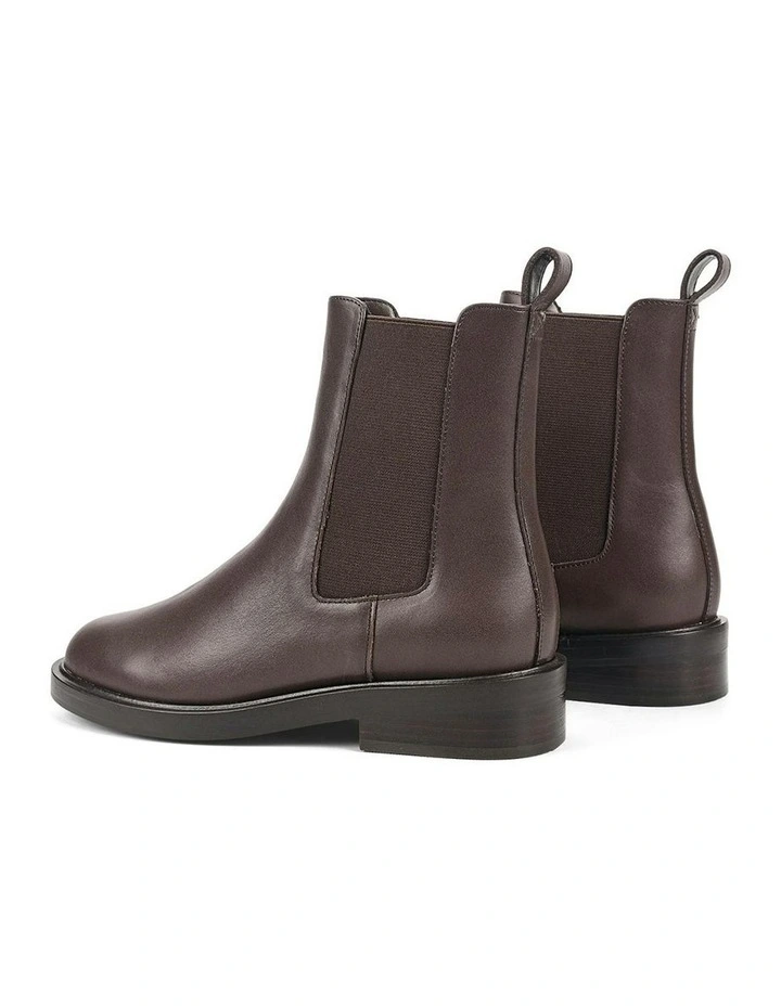 Candice Leather Ankle Boots in Chocolate Brown image 3