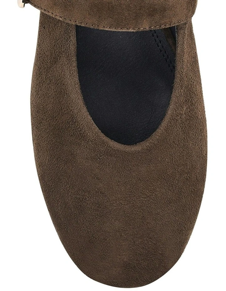 Tahlia Mary Jane Ballet Flats in Chocolate Brown Suede image 6