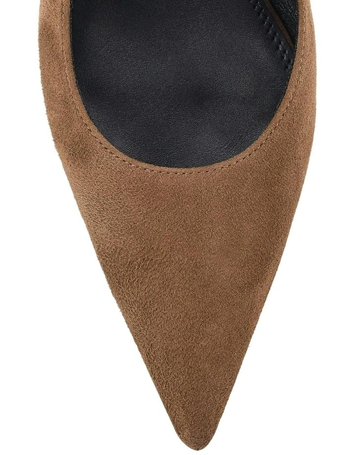 Suede Daphne Slingback Heels in Toffee Brown image 5