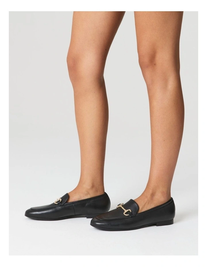 Leather Isabelle Loafers in Black image 2