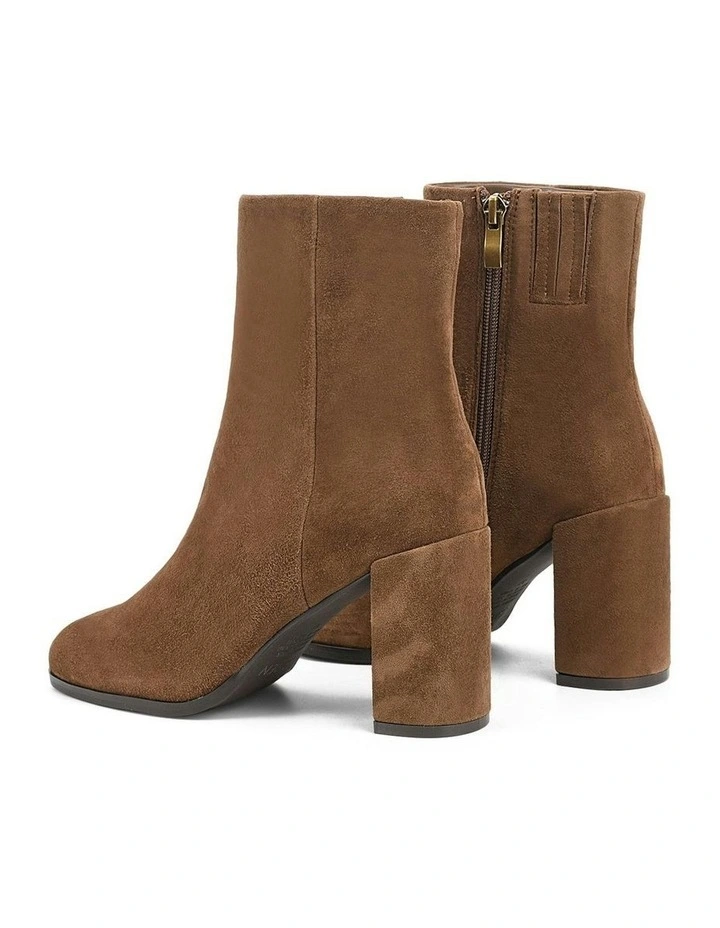 Suede Libby Ankle Boots in Toffee Brown image 4