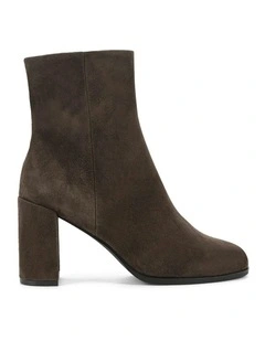 Suede Libby Ankle Boots in Chocolate Brown
