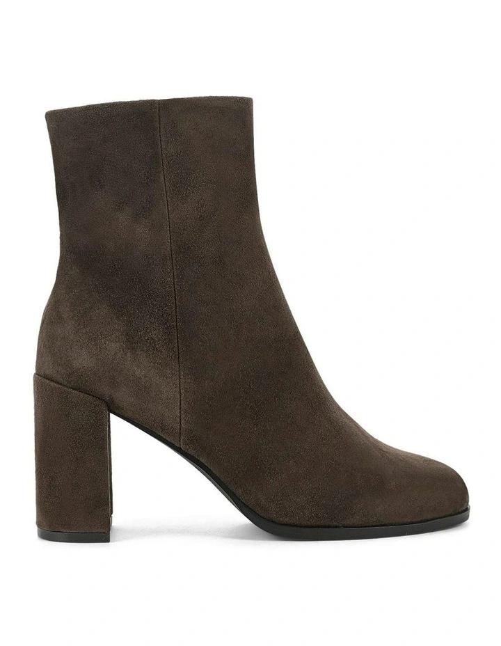 Suede Libby Ankle Boots in Chocolate Brown image 1