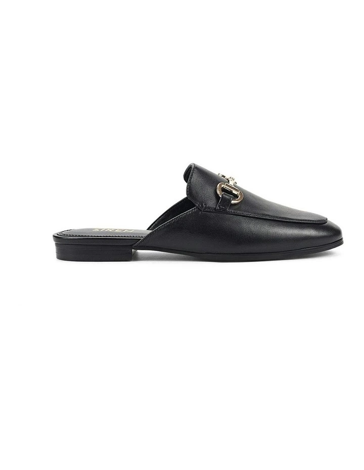 Leather Isla Loafer Mules in Black image 1
