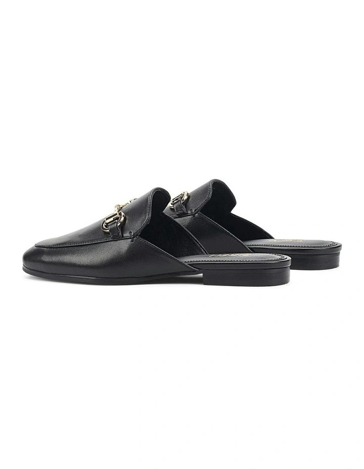 Leather Isla Loafer Mules in Black image 4